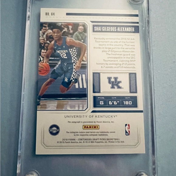 Shai Gilgeous-Alexander 2018 CONTENDERS DRAFT PICKS AUTO #64 ROOKIE RC - Picture 5 of 5